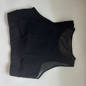 ALO Yoga Black Performance Sports Bra 1 shoulder mesh